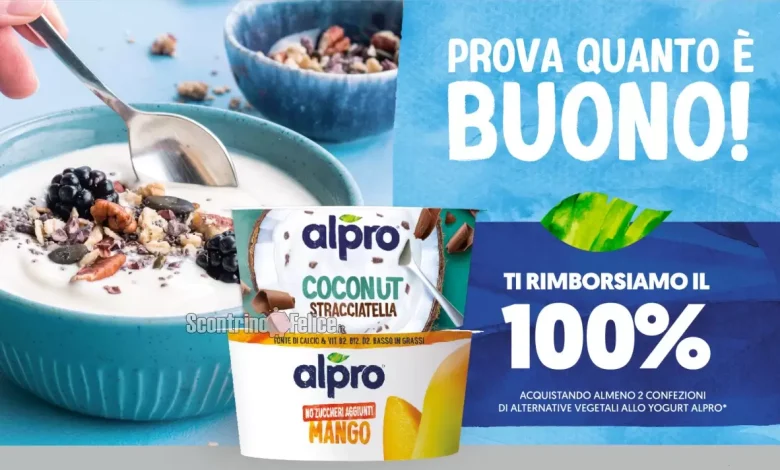 Cashback Alpro yogurt vegetale rimborso