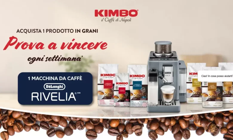 Concorso Kimbo: vinci 1 Macchina per caffè in chicchi De'Longhi a settimana