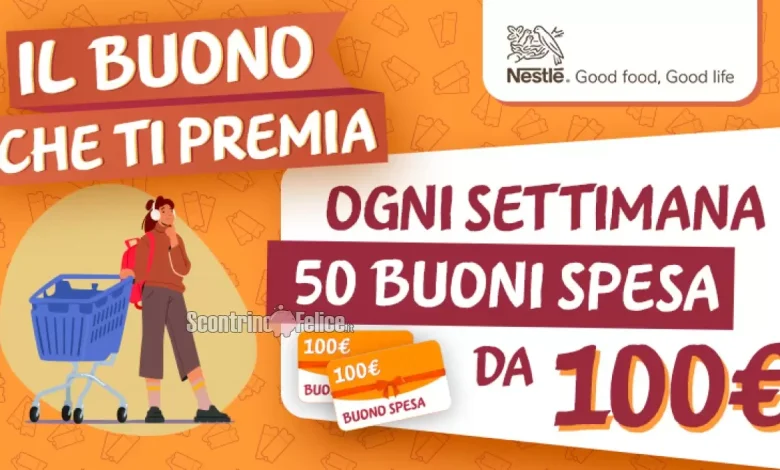 Concorso Nestlè “Il buono che ti premia”: in palio buoni spesa da 100 euro