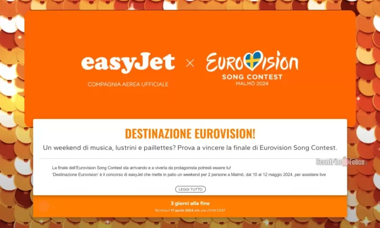 Concorso gratuito easyJet: vola all'Eurovision Song Contest 2024