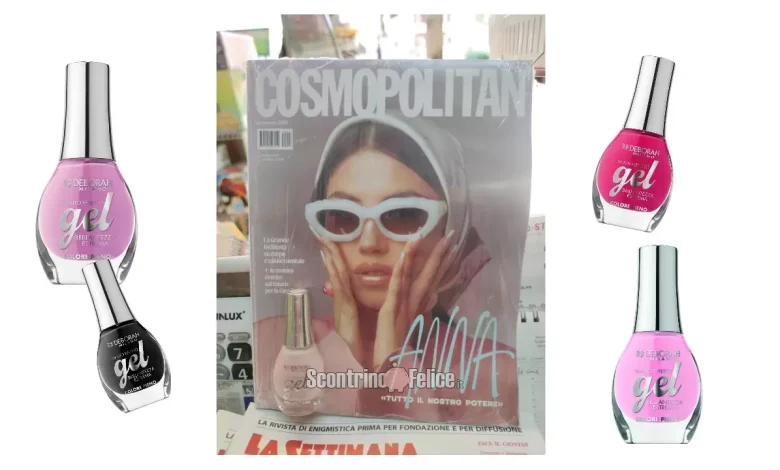 In edicola: rivista Cosmopolitan con smalto Deborah Gel Effect