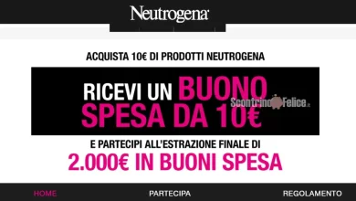 Premio certo Neutrogena: ricevi un buono spesa (e vinci 2.000 euro)